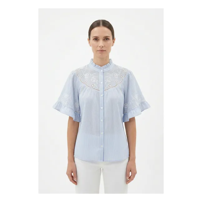 Blouse Maé Coton | Bleu ciel