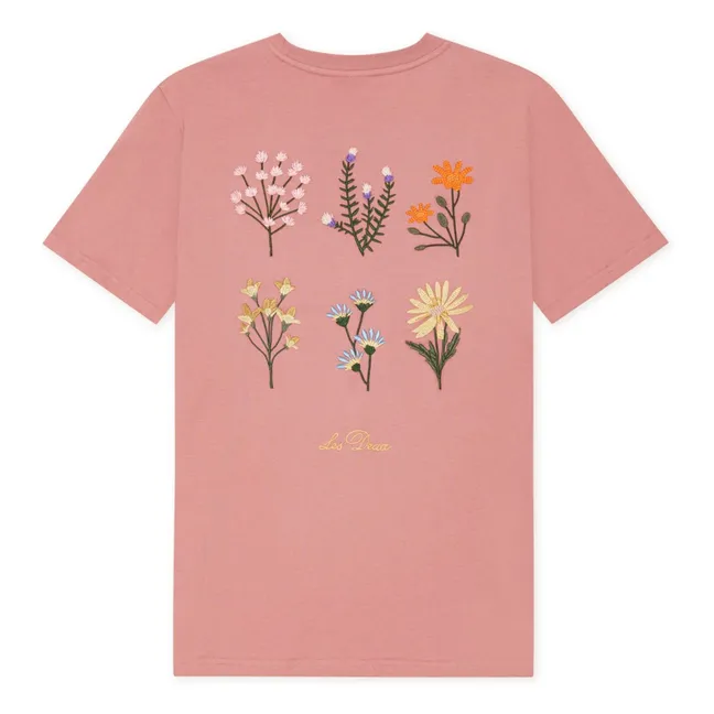 Wild Flower Cotton T-shirt | Marled pink