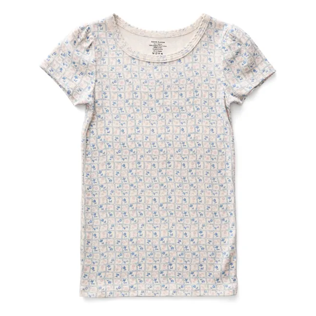 T-shirt Pouf Fleuri Coton Bio | Ecru