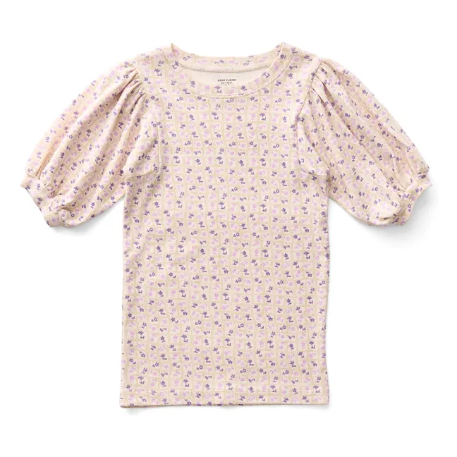 T-shirt Balloon Fleuri Coton Bio | Rose poudré