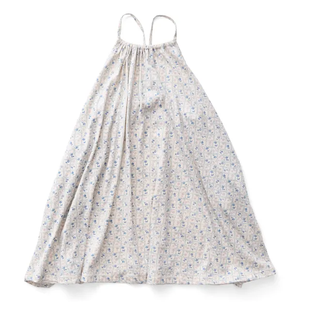 Robe Loop Fleurie Coton Bio | Ecru
