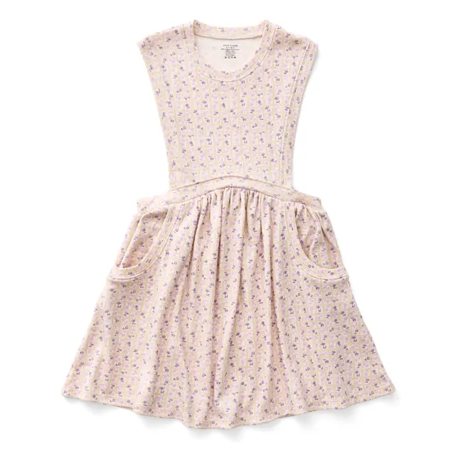 Robe Dunes Fleurie Coton Bio | Rose poudré