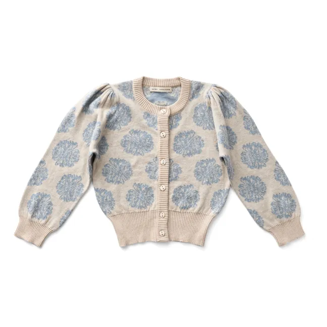 Chaqueta rosa con flores de algodón orgánico | Crema