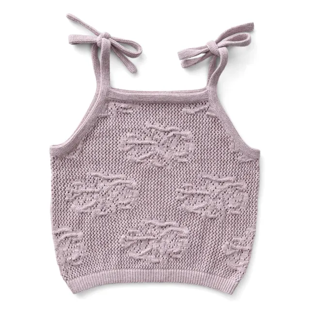 Débardeur June Fleurs Coton Bio | 	Lilas