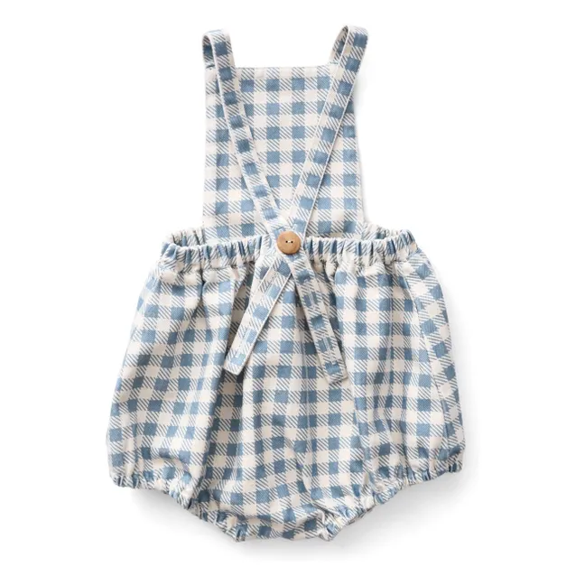 Barboteuse Oona Vichy Coton Bio | Blanc cassé