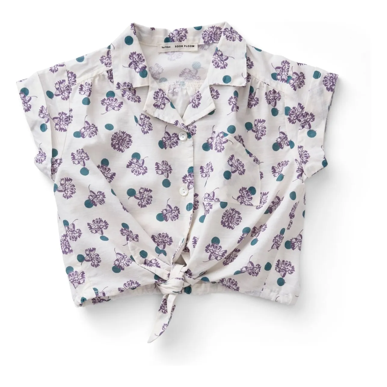 Blouse Loli Fleurs Coton Bio | Blanc- Image produit n°0