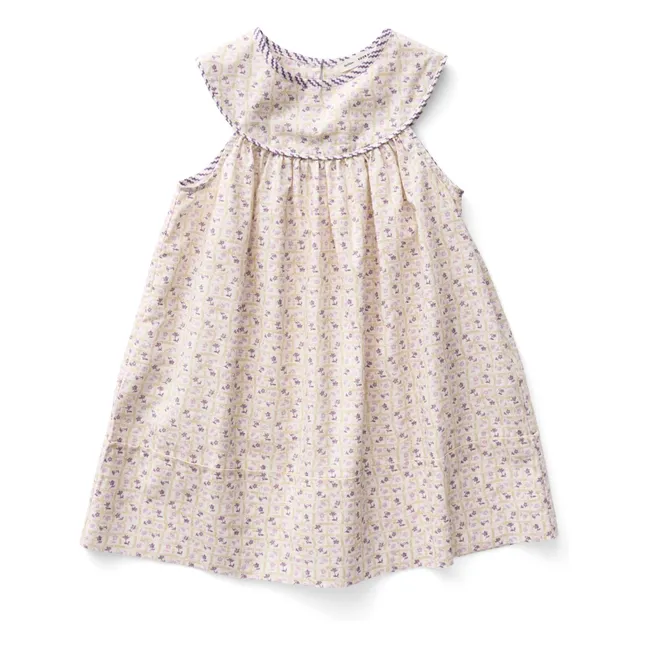 Robe Delilah Fleurie Coton Bio | Ecru