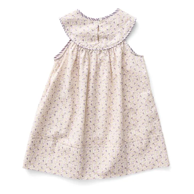 Robe Delilah Fleurie Coton Bio | Ecru