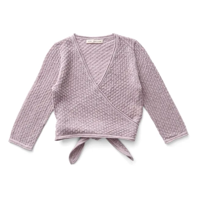 Ina organic cotton wrap cardigan | Mauve