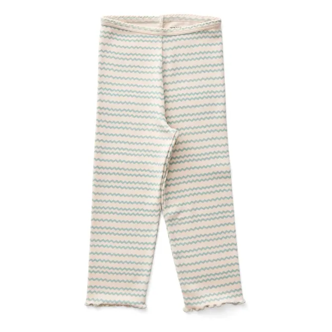 Legging Capri Vagues Coton Bio | Sauge