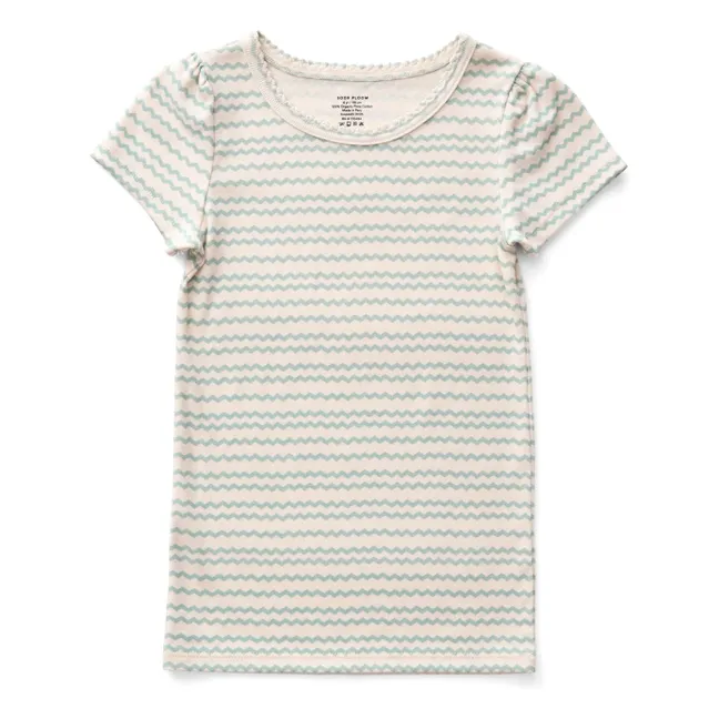 T-shirt Pouf Vagues Coton Bio | Sauge