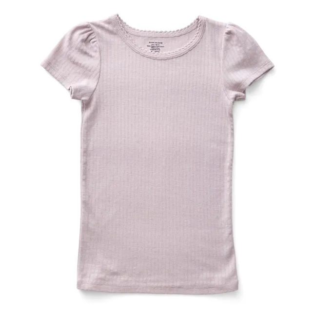 T-shirt Pointelle Pouf Coton Bio | Beige rosé