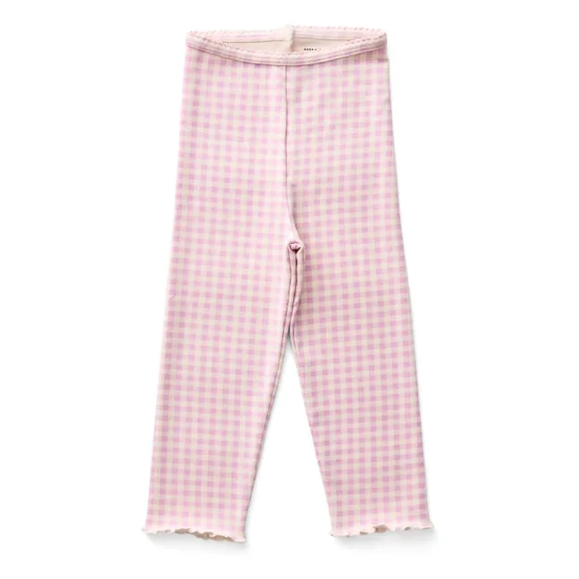 Malla capri de algodón orgánico Gingham | Rosa