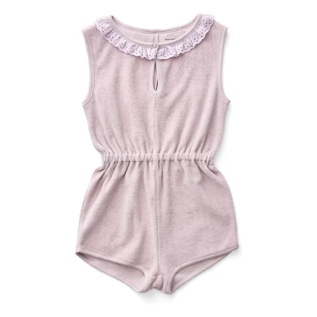 Pelele Club de rizo de algodón orgánico | Beige rosado