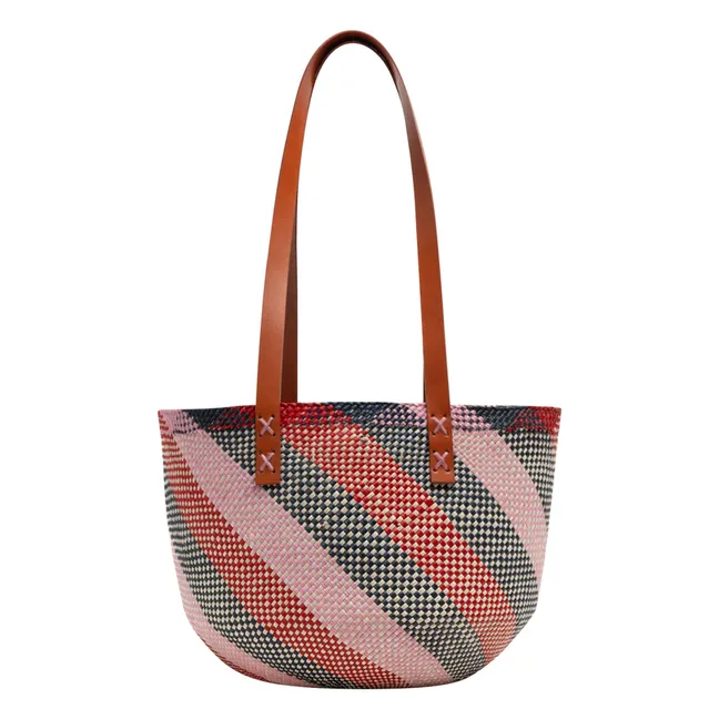 Canasto Shopping Bag Asa de piel | Rosa