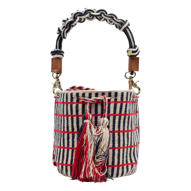 Crossbody bag Macramé Medium | Navy blue