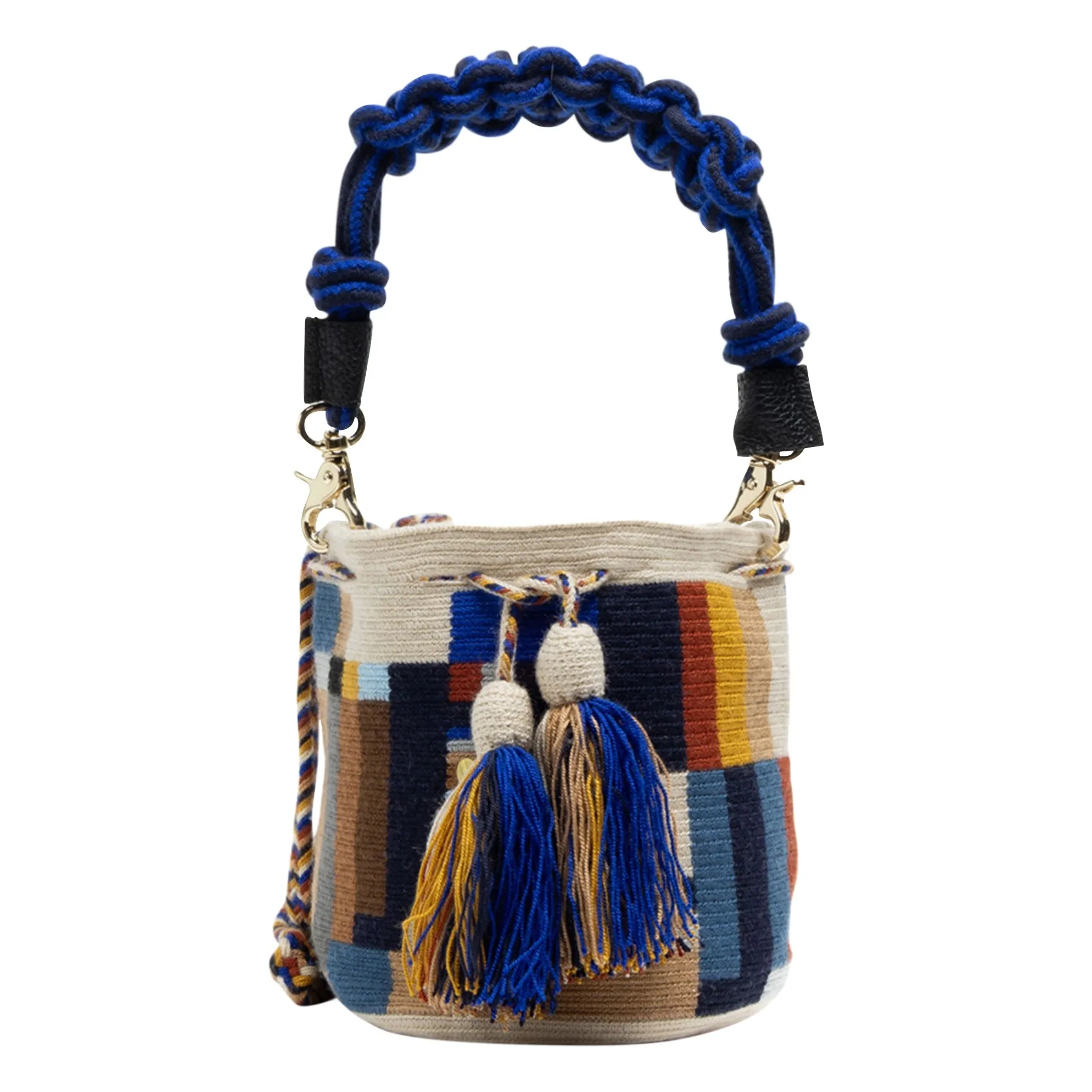 Guanabana Dark Blue Crossbody Bag Macramé Medium Balance