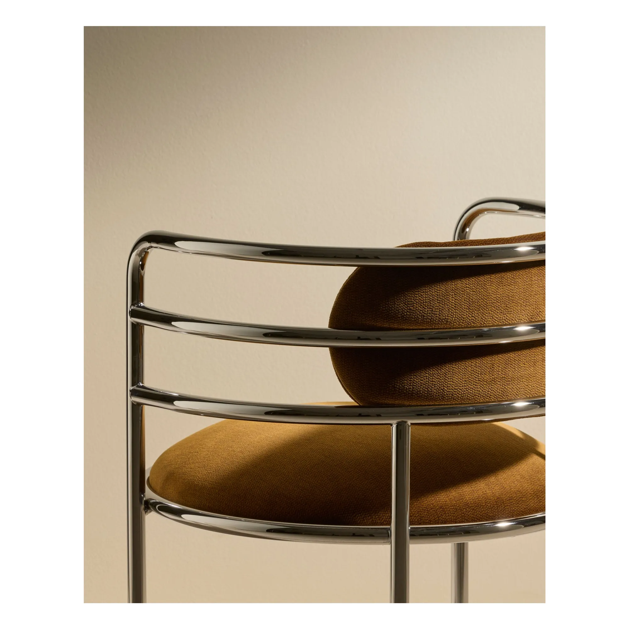 Moon velvet chrome chair | Havana- Product image n°2