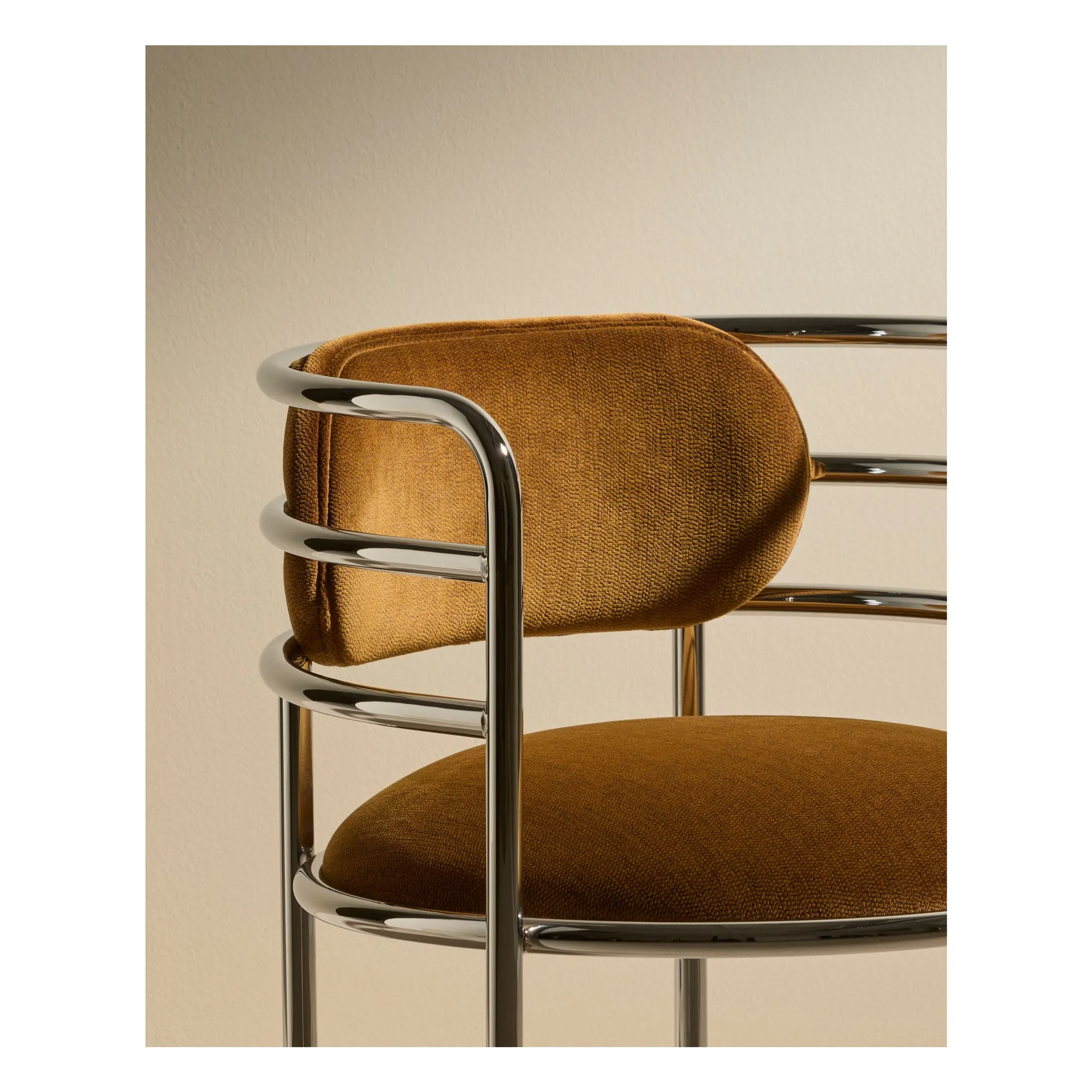 Moon velvet chrome chair | Havana- Product image n°1