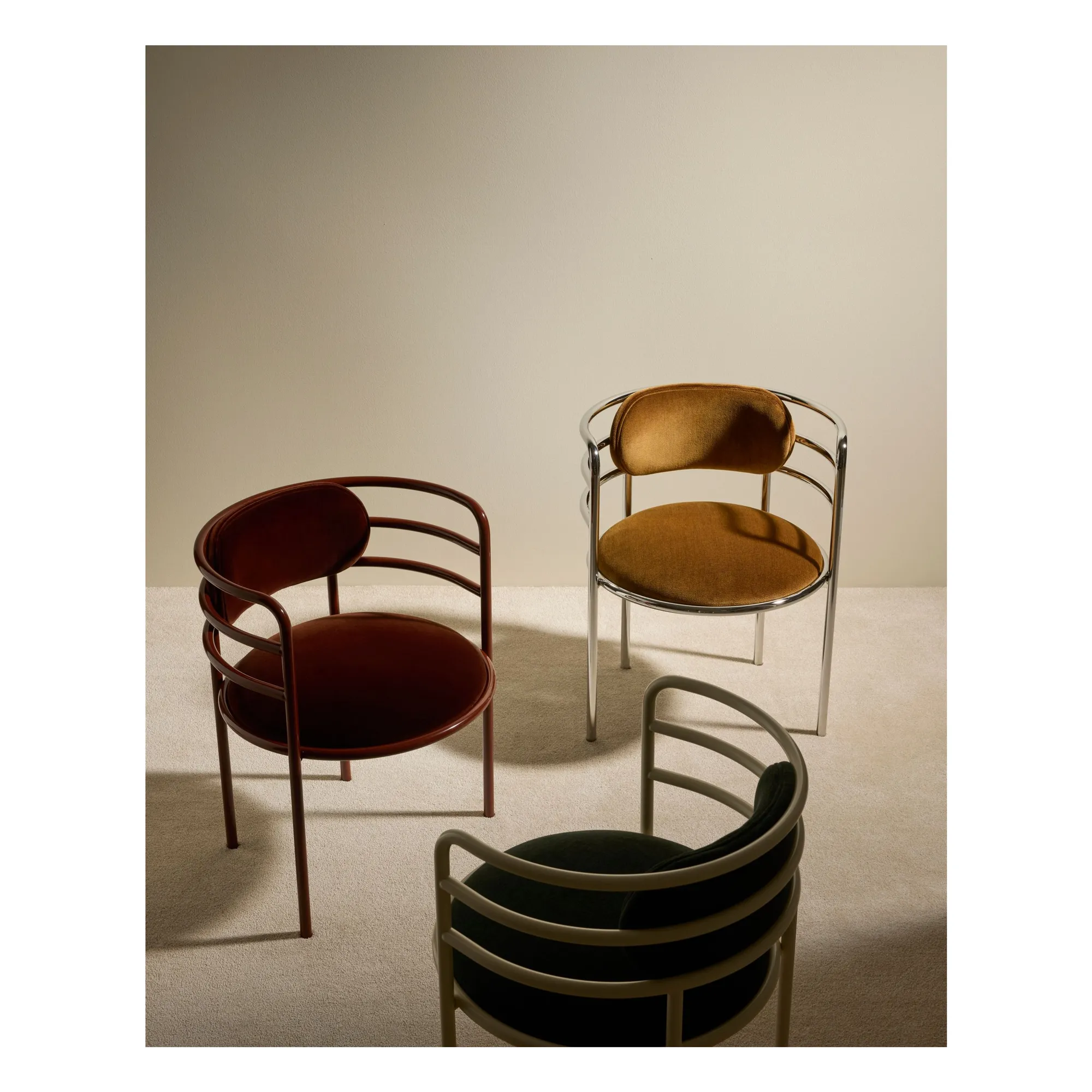 Moon velvet chrome chair | Havana- Product image n°4