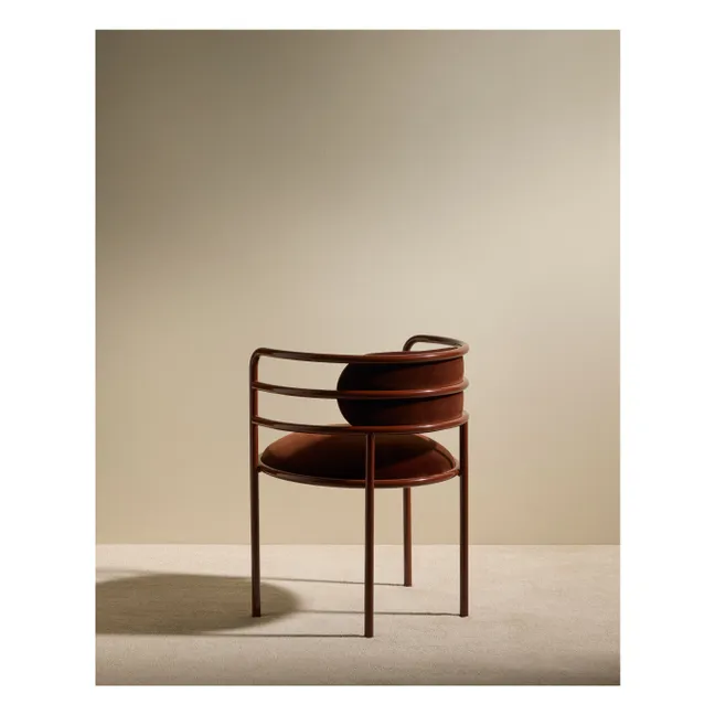 Chaise en velours Moon | Chocolat