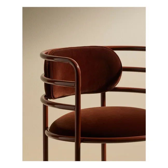 Chaise en velours Moon | Chocolat