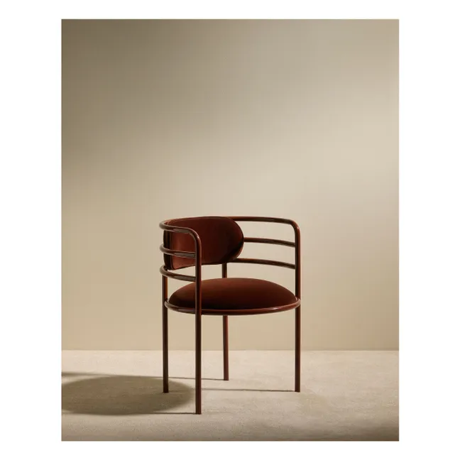 Silla de terciopelo Moon | Chocolate