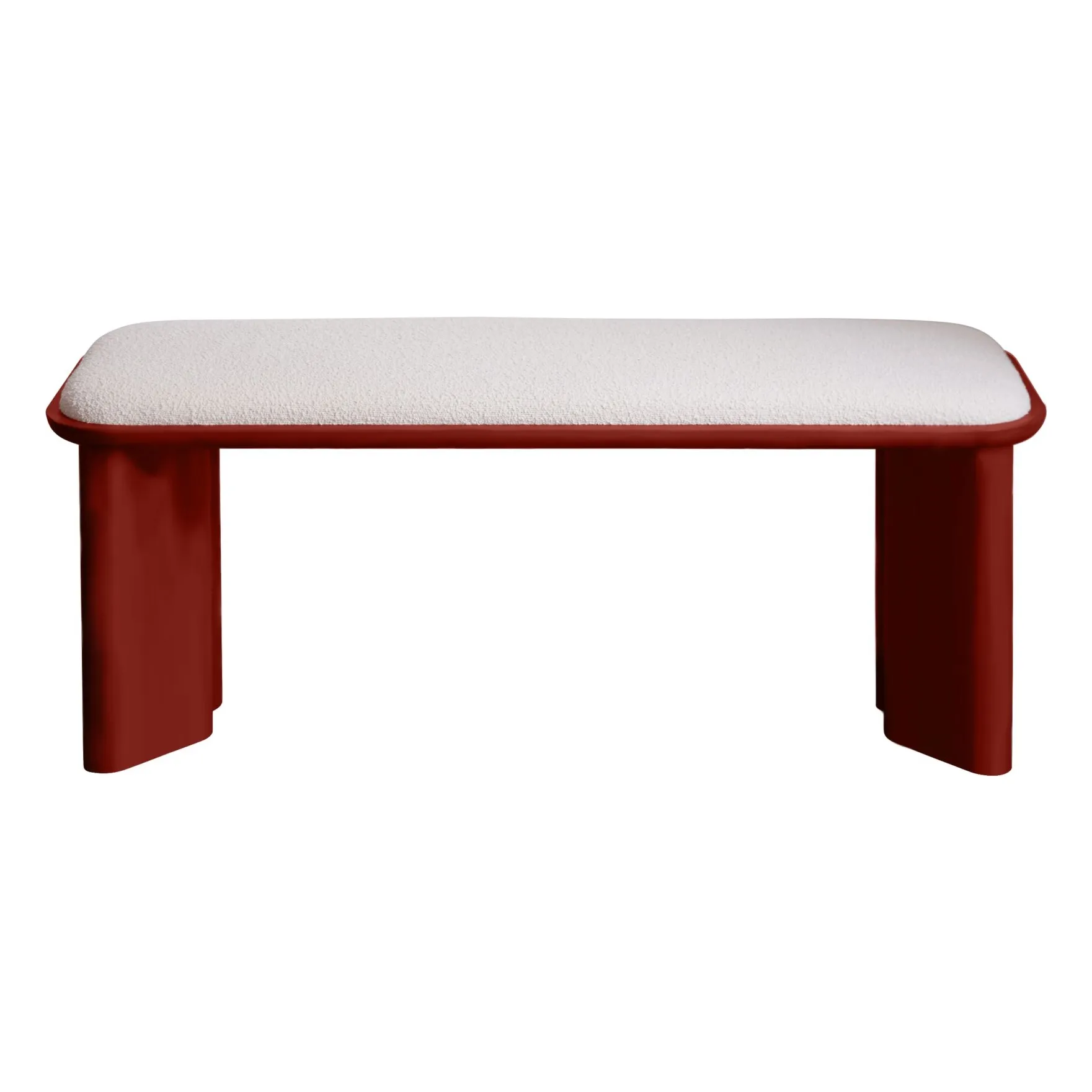 Gabrielle Paris Burgundy Lazarus Bench In Lacquered Wood