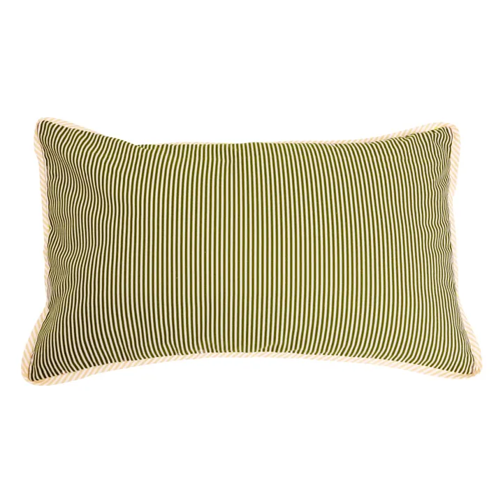Funda de cojín a rayas Taormina | Khaki- Imagen del producto n°0
