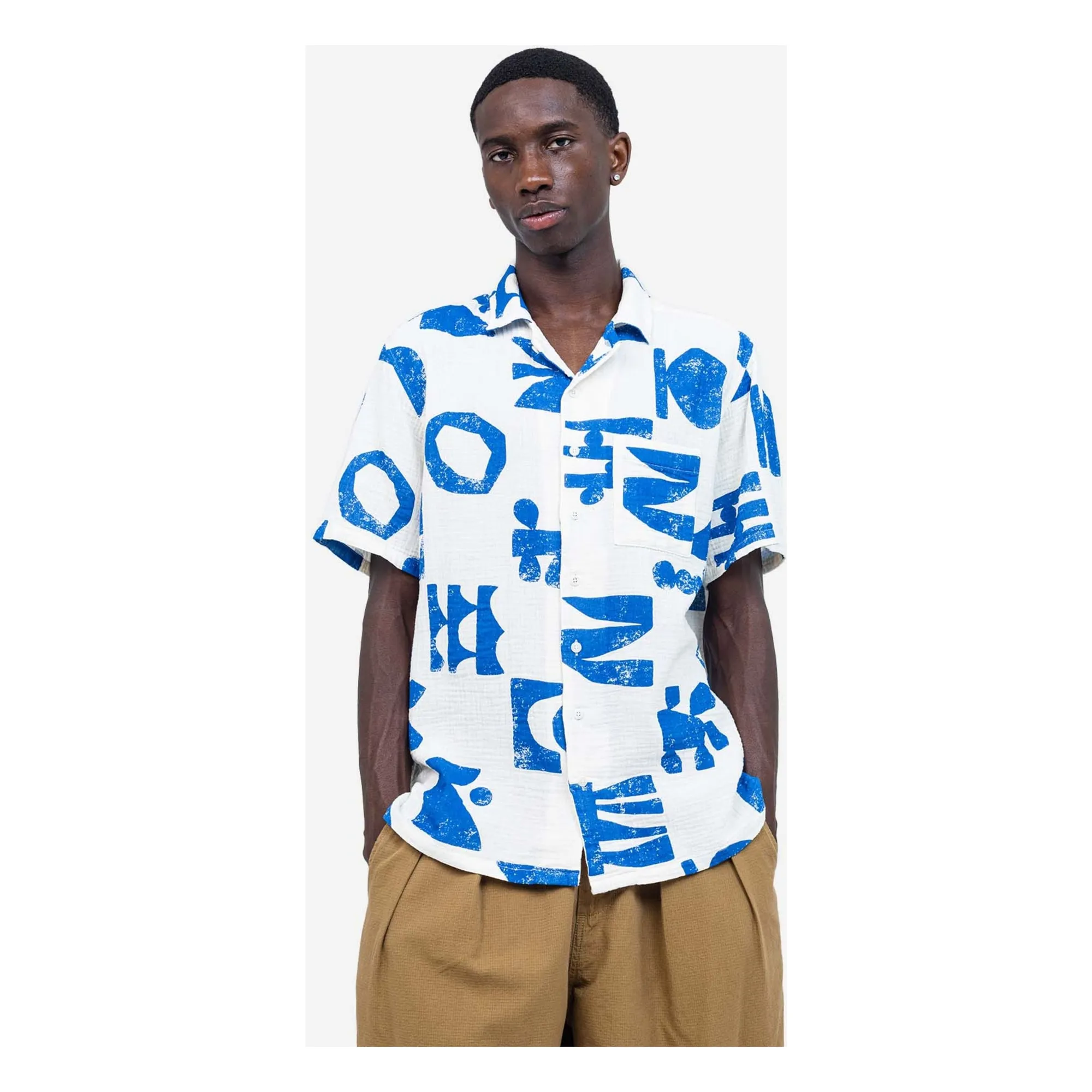 Olow White Aloha Shapes Shirt