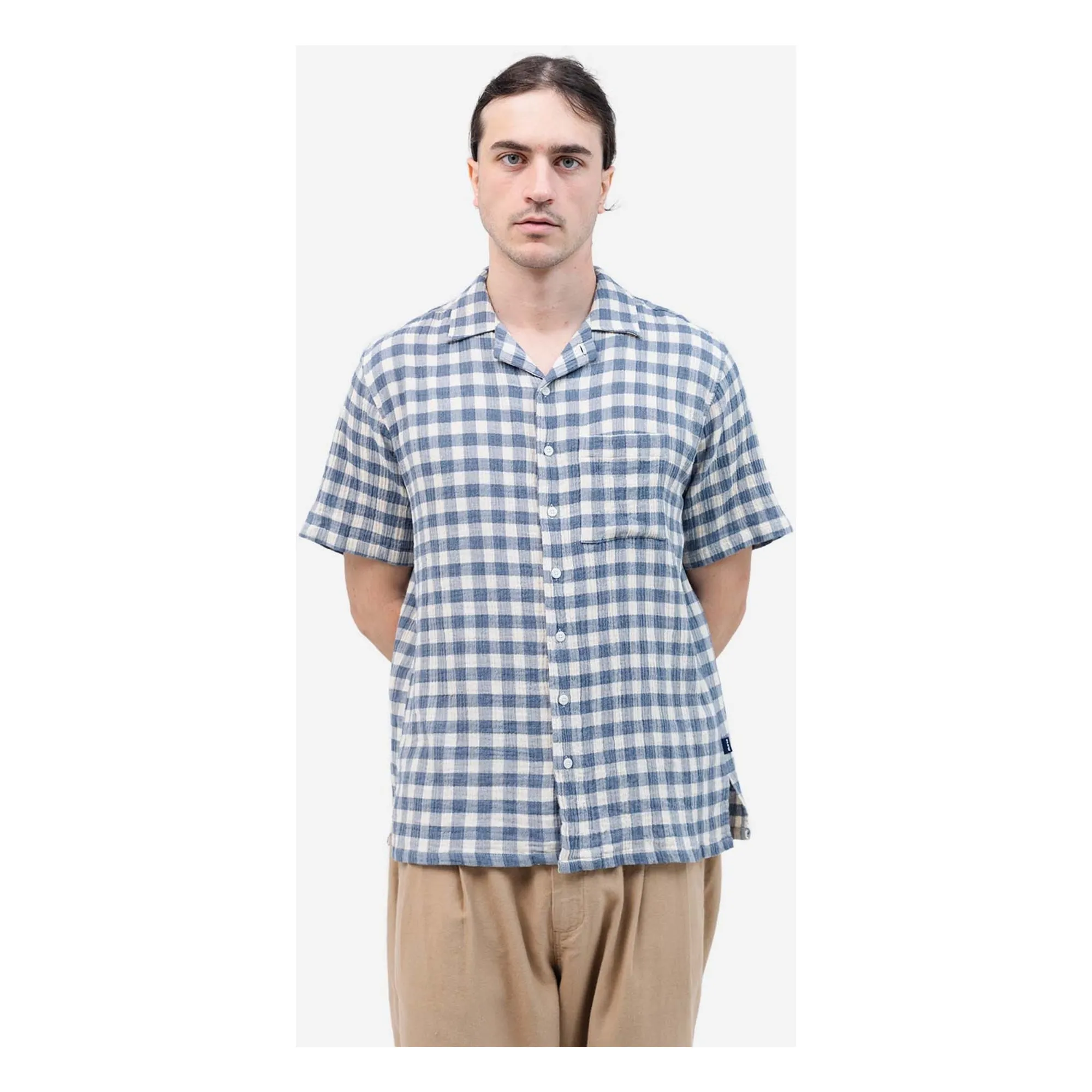 Olow Blue Aloha Checkered Shirt