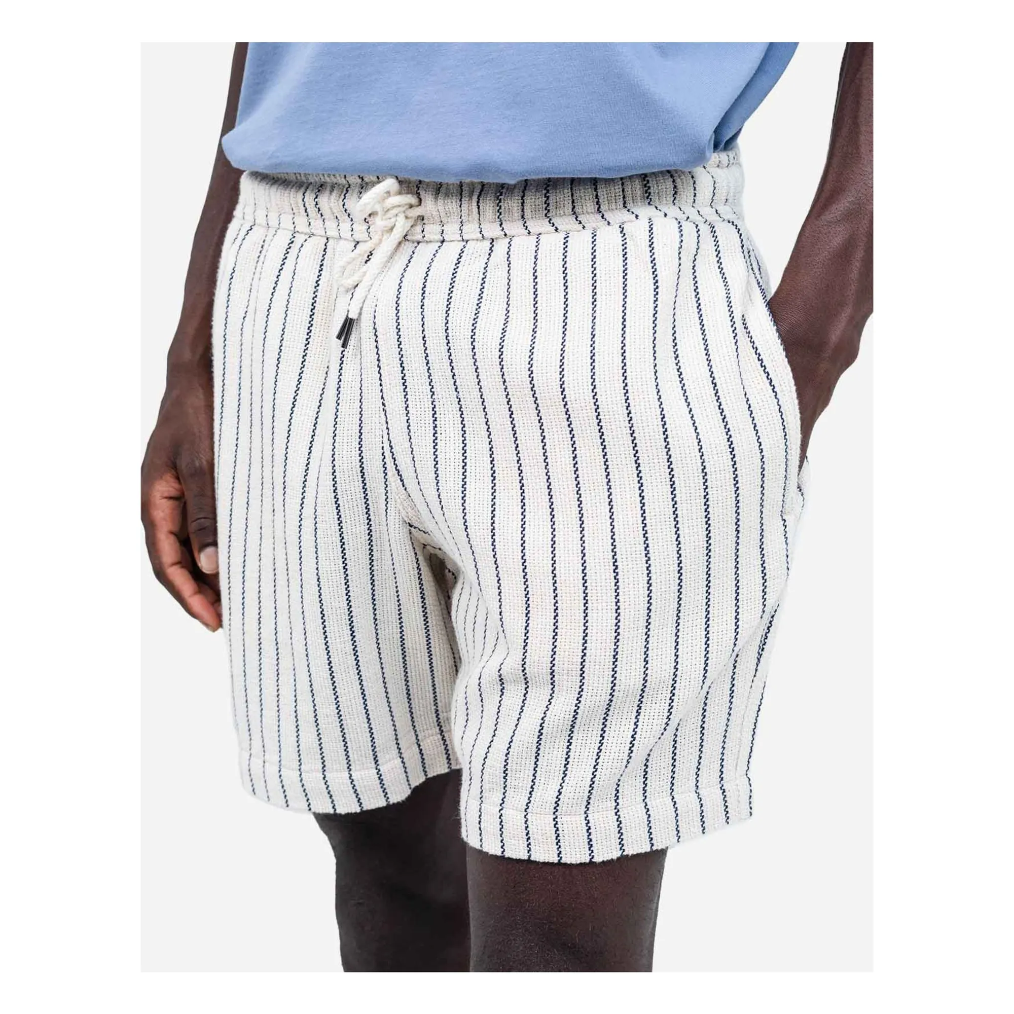Olow White Bodhi Striped Shorts