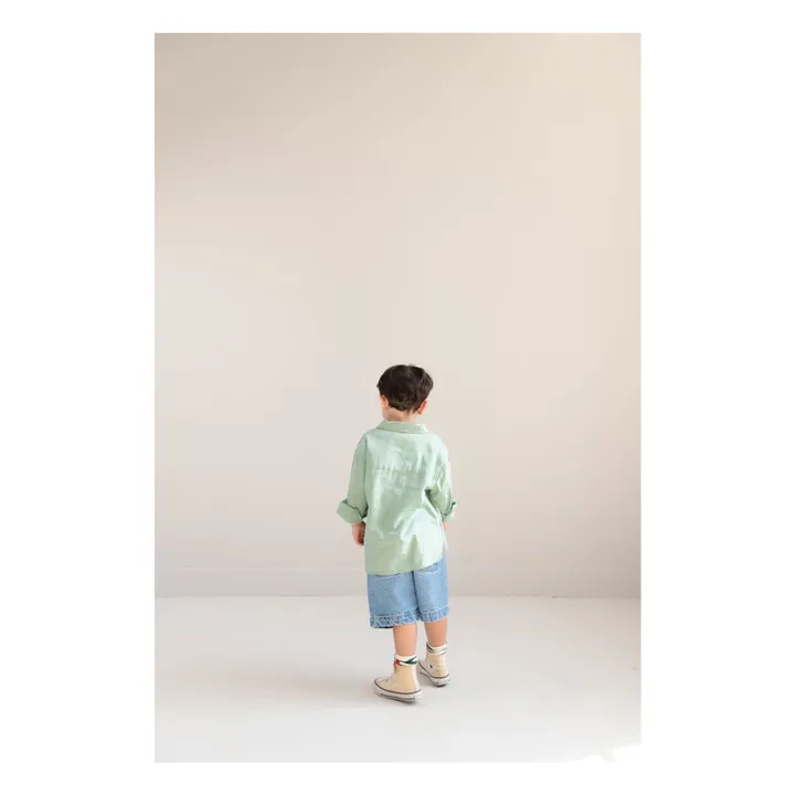 Camisa Lef Linen | Verde Almendra- Imagen del producto n°4