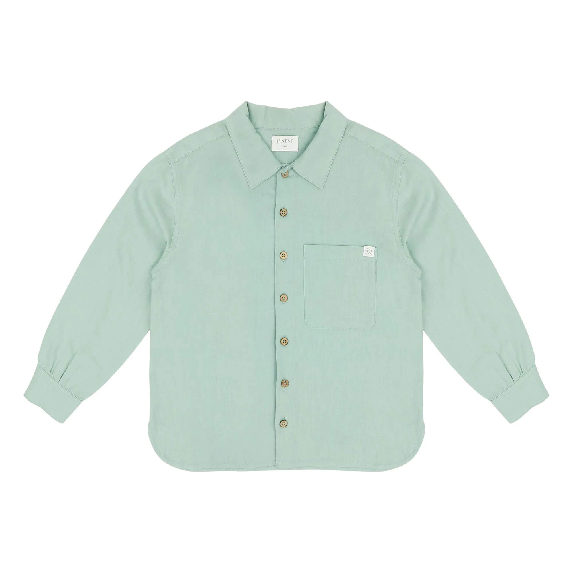 Jenest Almond Green Lef Linen Shirt