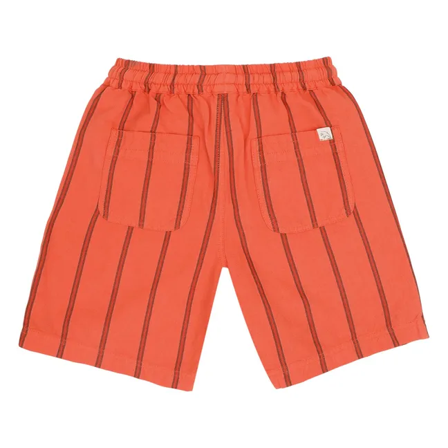 Pantalones cortos de algodón orgánico a rayas Knox | Rojo