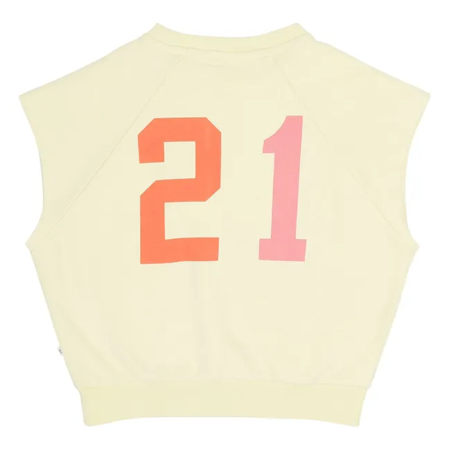 Sweat Sans Manches Joey 21 Coton Bio | Jaune pâle