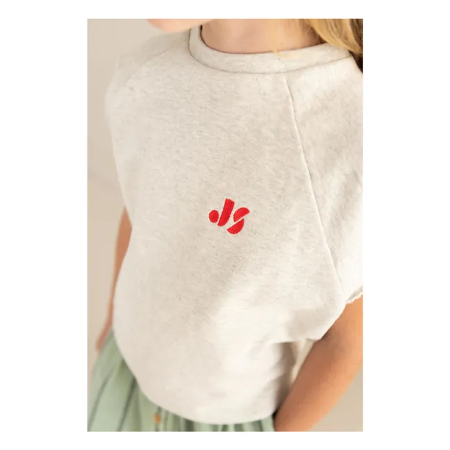 Sudadera sin mangas de algodón orgánico Joey 21 | Gris Claro