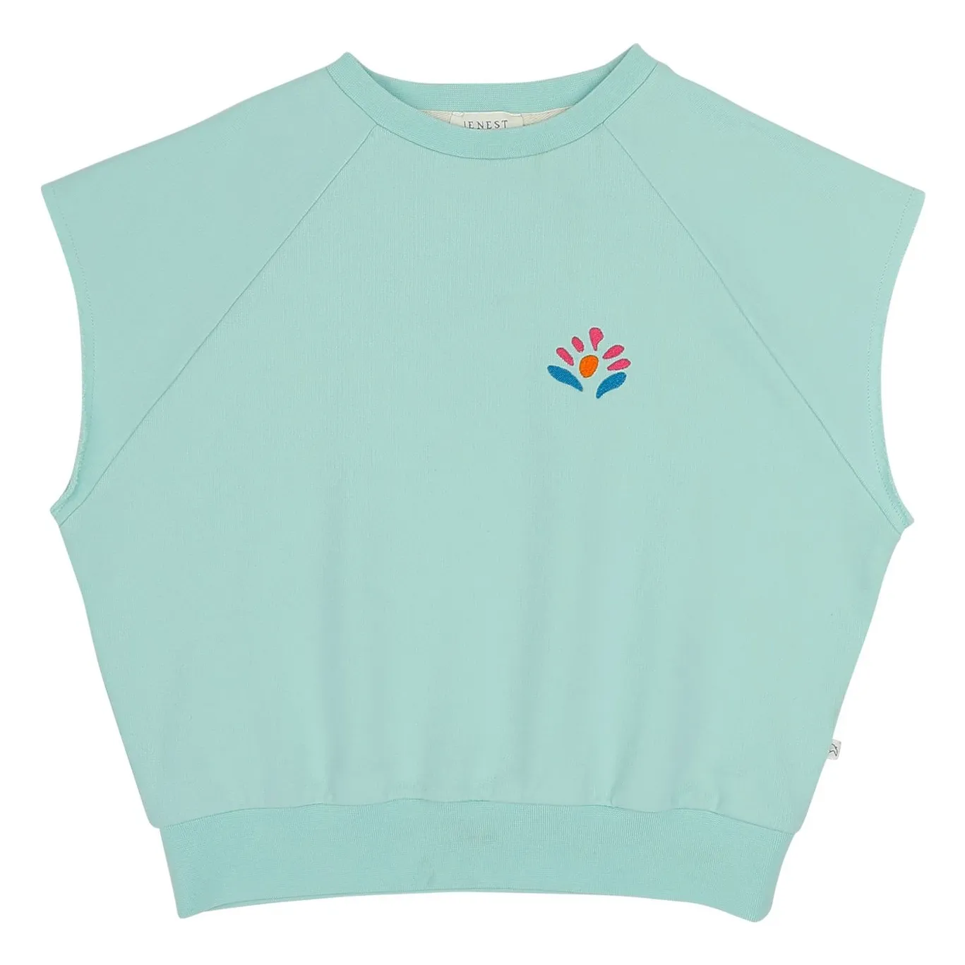 Jenest Turquoise Joey Organic Cotton Sleeveless Sweatshirt