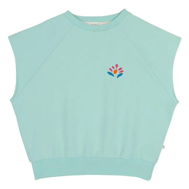 Sweat Sans Manches Joey Coton Bio | Turquoise