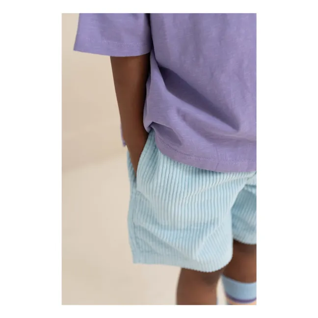 Pantalones cortos de pana de algodón orgánico | Azul Cielo