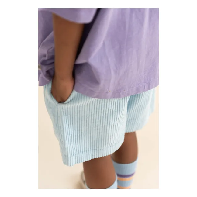 Pantalones cortos de pana de algodón orgánico | Azul Cielo