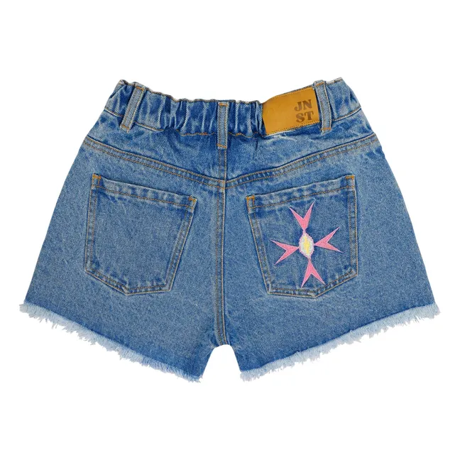 Pantalones cortos vaqueros de algodón ecológico Lilou | Azul