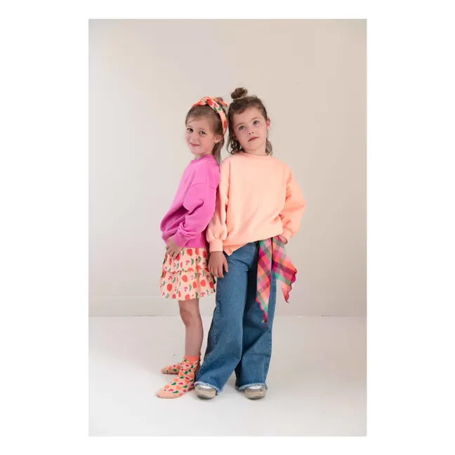 Happy Bird organic cotton sweatshirt | Fuchsia