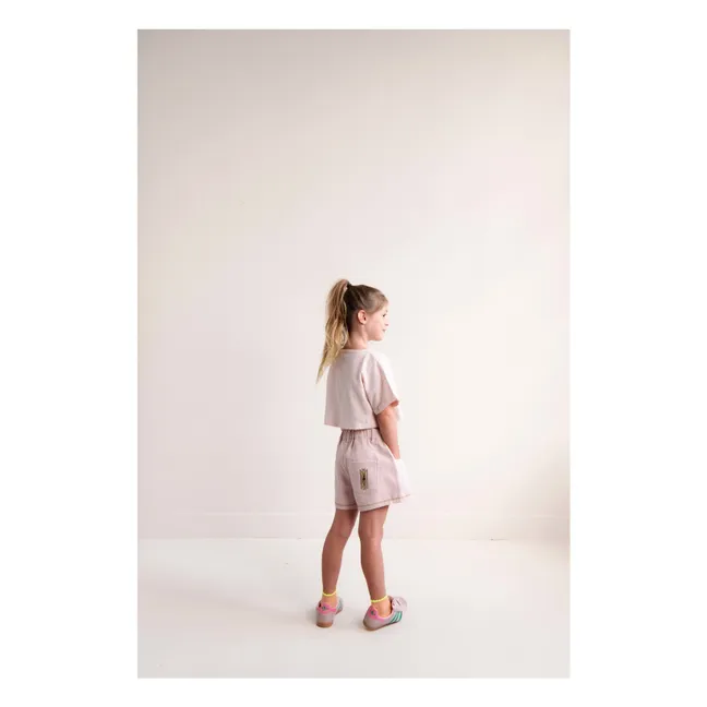 Pantalones cortos de sarga de algodón orgánico Lilou | Rosa Pálido