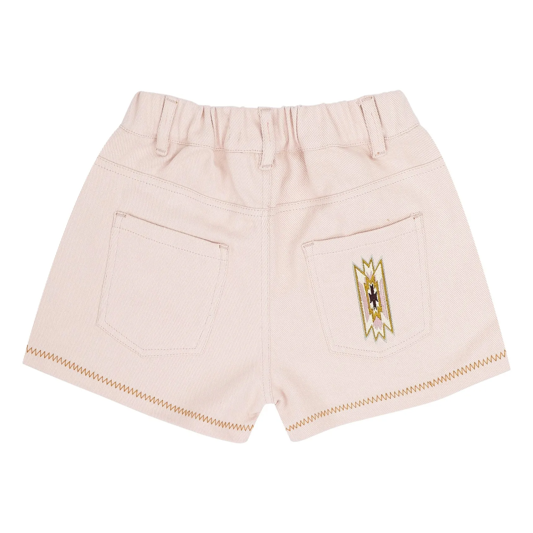 Short Lilou Sergé Coton Bio | Rose pâle- Image produit n°3