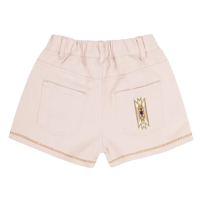 Pantalones cortos de sarga de algodón orgánico Lilou | Rosa Pálido