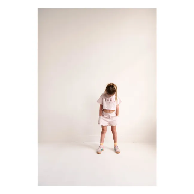 Pantalones cortos de sarga de algodón orgánico Lilou | Rosa Pálido