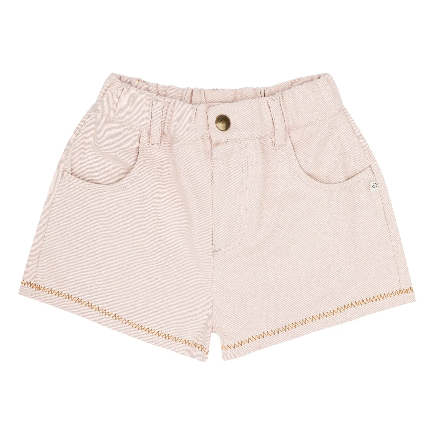 Short Lilou Sergé Coton Bio | Rose pâle- Image produit n°0