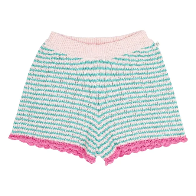 Short Pointelle Lara Coton Bio | Turquoise