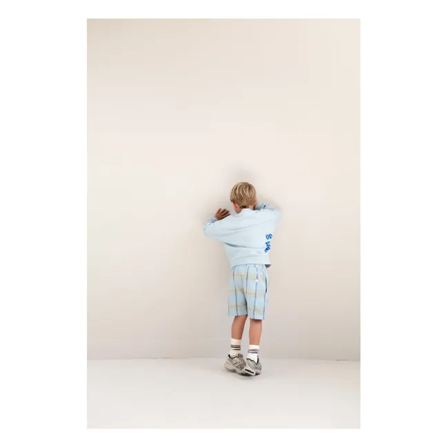 Shorts Hugo Kariert Bio-Baumwolle | Hellblau